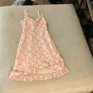 Divided Pink Floral High Low Dress